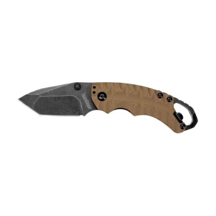 Kershaw 8750TTANBW Shuffle II Folding Knife with Tanto Blade and BlackWash Finish, Tan