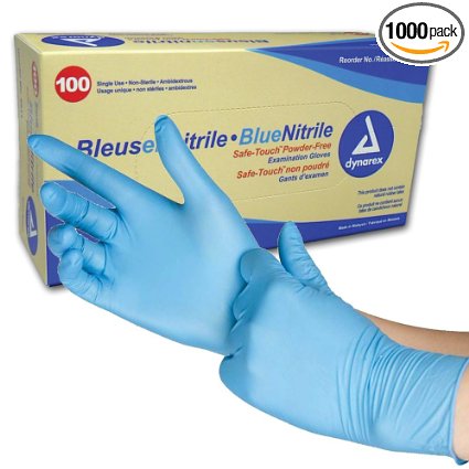 Nitrile Exam Glove (non-latex) Powder Free - Large, Blue (Case of 1000)