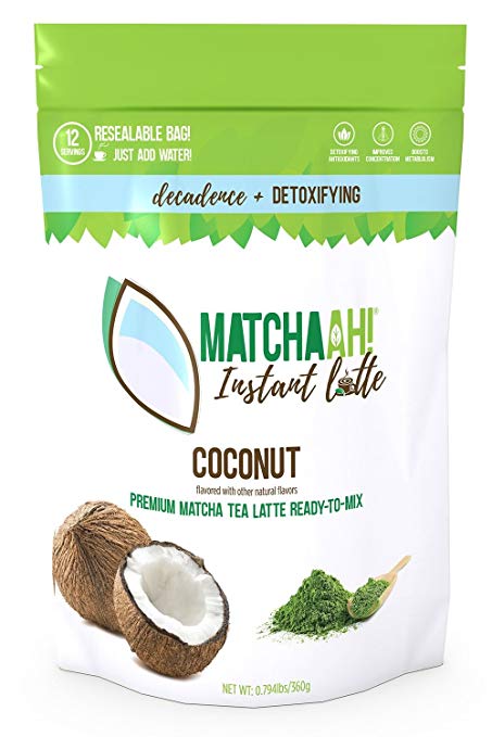 MATCHAAH! Instant Latte Ready-to-Mix Premium Matcha Tea Latte (Coconut)