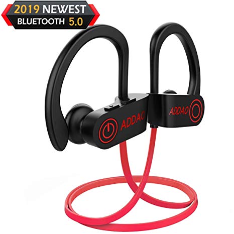 Bluetooth Headphones headsets Wireless Bluetooth Earbuds IPX7 Waterproof Neckband Sports Earphones Bluetooth 5.0 with Mic HiFi Bass Stereo Noise Cancelling for Workout Gym Running 8 Hours Play Time