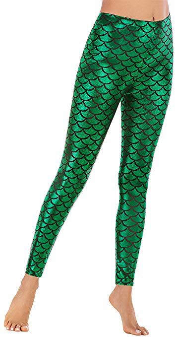 Alaroo Mermaid Leggings Fish Scale Elestic Waist Pants