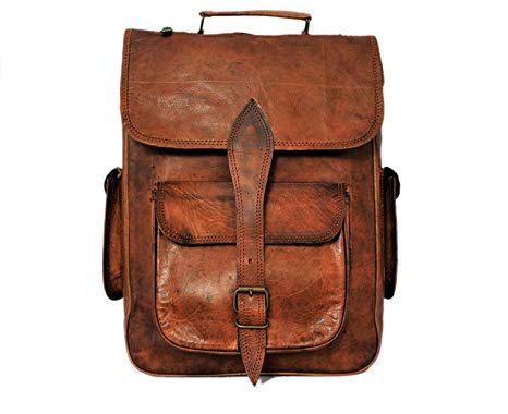Vintage Bag Leather Handmade Vintage Style Backpack/College Bag