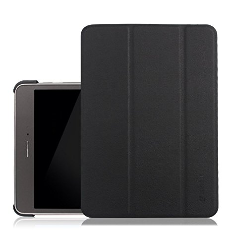 Samsung Galaxy Tab A 8.0 Case - Leafbook samsung tablet case Ultra PU Leather Stand Cover Case with Auto Sleep/Wake Feature for Samsung Galaxy Tab A 8-Inch Tablet SM-T350, Black
