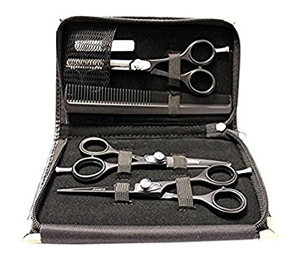 Awans Hairdressing Barber Scissors Set contains 6 Inch Thinning and 5.5 Inch Barber Scissors