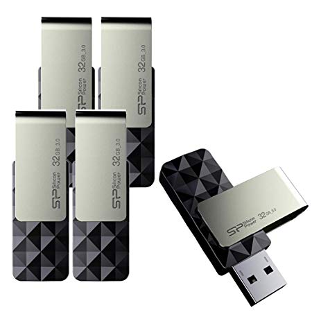 Silicon Power 32GB-Blaze B30 USB 3.0 Flash Drive, 5 Pack