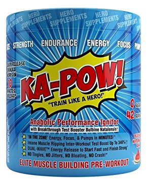 KA-POW! The Fastest Hitting ANABOLIC PREWORKOUT On The Planet -Works in Minutes to Deliver Powerful Androgenic Triggers, Nitro Pump Precursors, and Dual Wave Energy for NON STOP Performance 42 Svgs