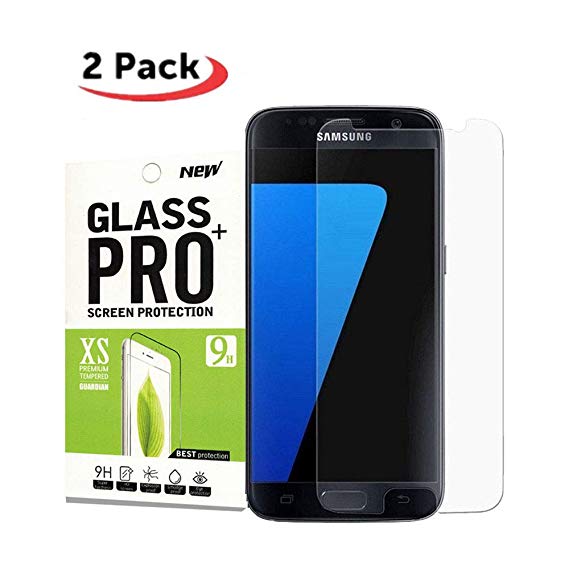 [2PACK] for Galaxy S7 Tempered Glass Screen Protector,Taball[9H Hardness][HD Clear][Anti-Scratch][Case Friendly][Anti-Fingerprint] Tempered Glass Screen Protector for Samsung Galaxy S7
