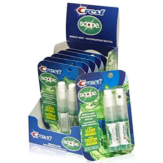 Crest Scope | Mint Breath Mist - 0.24 ounce (7mL) 2-pack sprayers, 6 count (12 spray) display