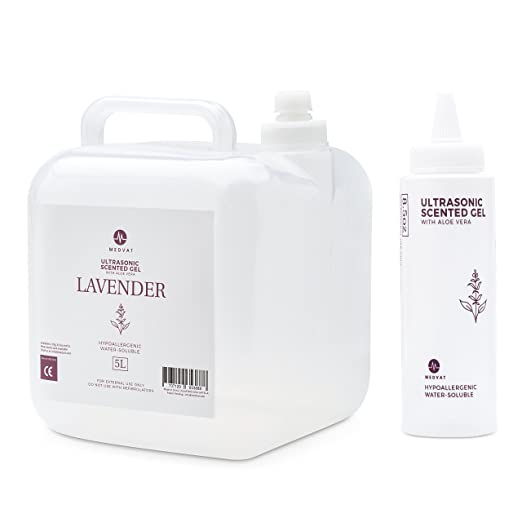 Medvat Clear Transmission Gel - Lavender Scented - 5 Liter Container - Includes 8-oz. Refillable Bottle
