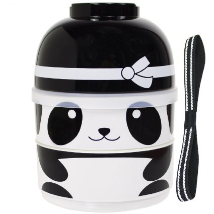 CuteZcute 2-Tier Kids Bento Lunch Box Food Container Baby Ninja Panda