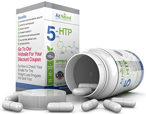 5HTP 100mg 180 Capsules Per Bottle Full 6 Month Supply - Potent All Natural Mood Enhancer and Appetite Suppressant - Naturally Increases Serotonin to Promote Positive Mental Health and Overall Well-Being