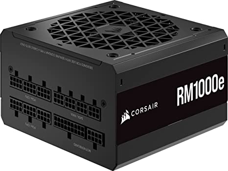 Corsair RM1000e (2023) Fully Modular Low-Noise ATX Power Supply - ATX 3.0 & PCIe 5.0 Compliant - 105°C-Rated Capacitors - 80 PLUS Gold Efficiency - Modern Standby Support - Black