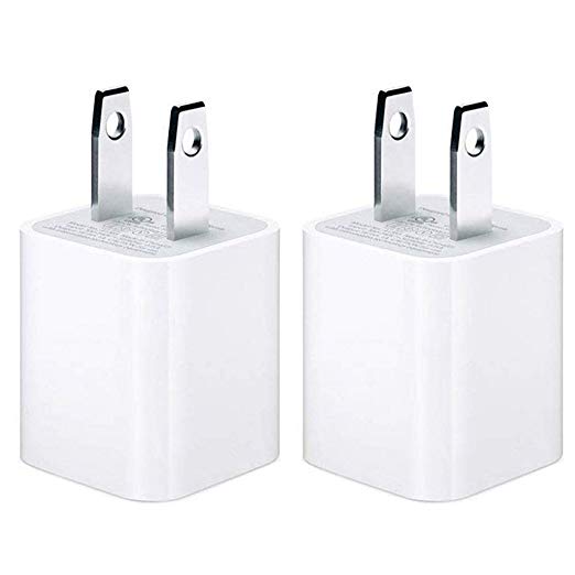 USB Wall Charger, Charger Adapter, 2-Pack Quick Charger Plug Cube Replacement for iPhone 7/6S/6S Plus/6 Plus/6/5S/5, Samsung Galaxy S7/S6/S5 Edge, LG, HTC, Huawei, Moto, Kindle(White)