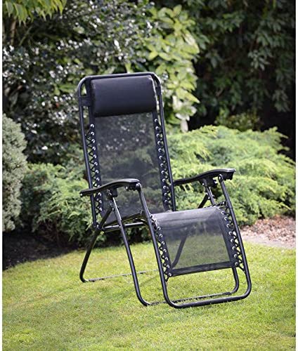 HK: NEW TEXITLENE ZERO GRAVITY DELUXE RELAXER CHAIR AND BLACK PILLOW WEATHER RESISTANT