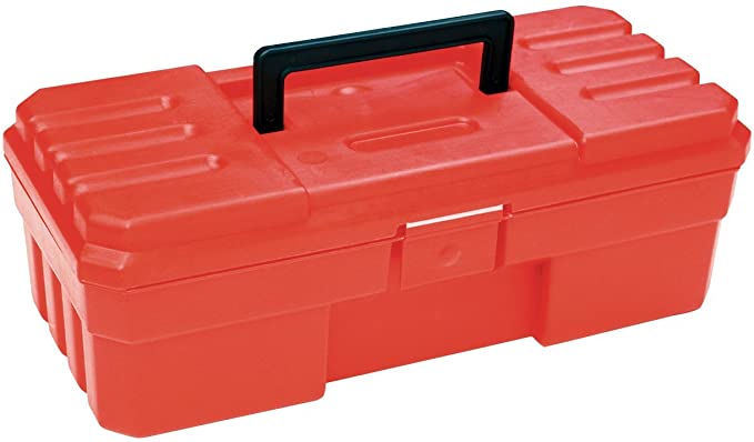 Plastic Toolbox for Tools, 12-Inch x 5.5-Inch x 4-Inch (Red)