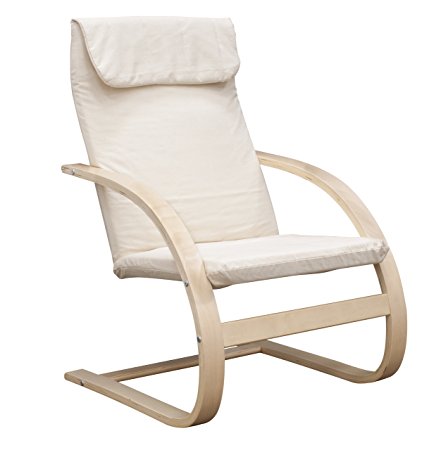 Niche Mia Reclining Bentwood Chair,Natural/Beige