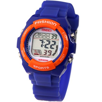 Time100 Kids' Digital Timing Multifunctional Dark Blue Strap Sport Electronic Watch#W40011L.03A