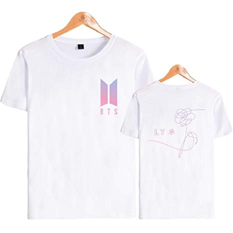 FridayLead Kpop BTS Bangtan Boys Love Yourself 承 'Her' T-Shirt Pink Print Short Sleeve Tee Tops