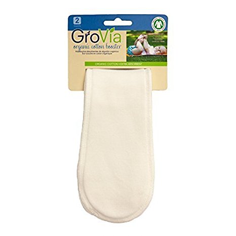 GroVia 100% Organic Cotton Reusable Booster for Baby Cloth Diapering Hybrid Diaper Shell (2 Count)