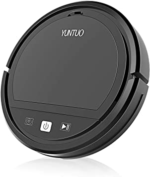 Robot Vacuum, 3 in 1 Strong Suction Mopping Cleaner with 2000mAh Battery Capacity, Anti-Collision Sensor Automatic Home Cleaning for Pet Hair, Carpet and Hard Floor, Gift for Women, Men (Black)