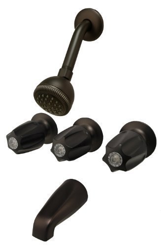 Trim Kit for 3-handle Shower Valve, Fit Price Pfister Compression Stem Shower, Oil Rubbed Bronze Finish -By Plumb USA