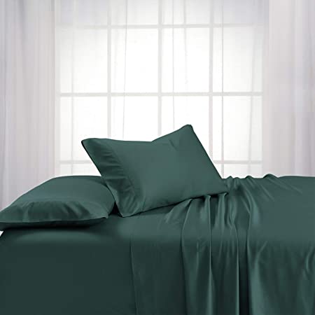 Royal Tradition Exquisitely Lavish Body Temperature-Regulated Bedding, 100% Viscose from Bamboo, 600 Thread Count, 5 Piece Split King (Adjustable Bed) Size Deep Pocket Silky Soft Sheet Set, Teal