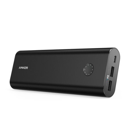 Anker PowerCore 20100 USB-C Ultra-Compact Premium External BatteryPortable ChargerPower Bank 6A Output PowerIQ and VoltageBoost Technology for Apple MacBook iPhone iPad Samsung and more Black