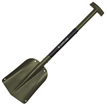 Aluminum Sport Utility Shovel, 3 Piece Collapsible Design, Perfect Snow Shovel for Car, Camping and Other Outdoor Activities, Olive
