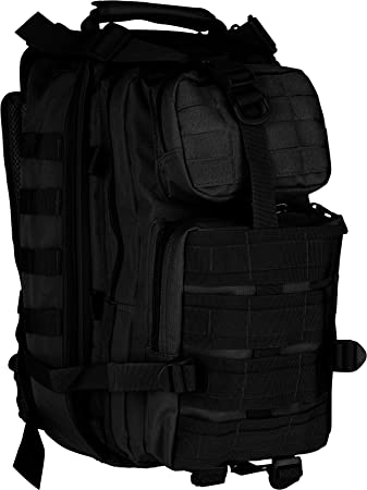 Modern Warrior 18.5" Tactical Military Style Trekking Backpack and Daypack (Tactical Black)