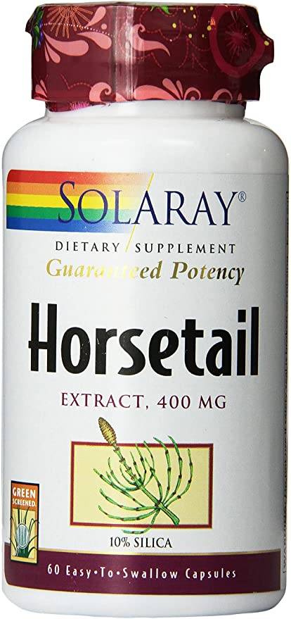 Solaray Guaranteed Potency Horsetail Aerial Extract, Veg Cap (Btl-Plastic) 400mg | 60ct