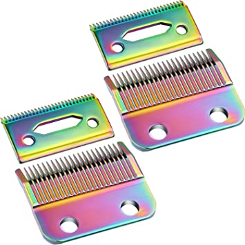 2 Sets Adjustable Clippers Blades, 2 Hole Hair Trimmer Replacement Blade for Wahl 1006, Super Taper #8400 (Colorful)