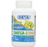 DEVA Vegan Vitamins Vegan DHA Algae 200mg Vegan Softgels 90-Count Bottle