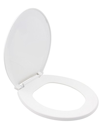 LDR Industries 050 1020WT-A Antimicrobial Plastic Toilet Seat for Round Toilets, White