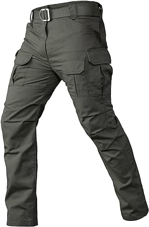 CARWORNIC Gear Men's Tactical Cargo Pants Waterpoof Lightweight Rip Stop EDC Military Combat Trousers