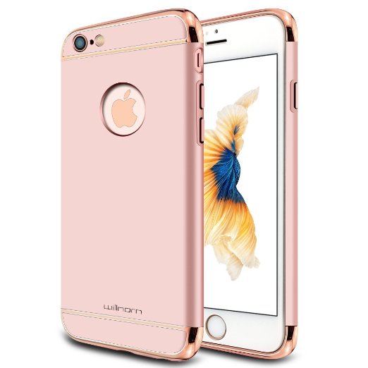 Willnorn Electroplate Frame Ultra-thin Hard Case for Apple iPhone 66s Rose Gold