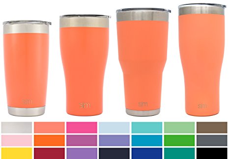 Simple Modern 30oz Cruiser Tumbler - Vacuum Insulated Double Walled Iced Tea Cups - 30 ounce 18/8 Stainless Steel Red Travel Mug - Grapefruit