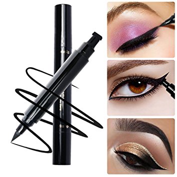 Winged Eyeliner Stamp Waterproof Long Lasting Liquid Eyeliner Pen Smudgeproof Eye Makeup Seal Stamp Tool for Wing or Cat Eye - Black