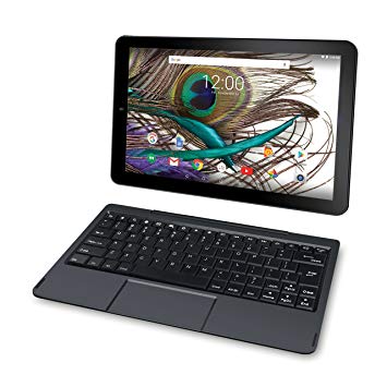 2019 RCA Viking Pro 10.1" Touchscreen 2-in-1 Tablet Laptop, Quad-Core Processor, 1GB RAM, 32GB SSD, WiFi, HDMI, Detachable Keyboard, Android 5.0 OS, Black