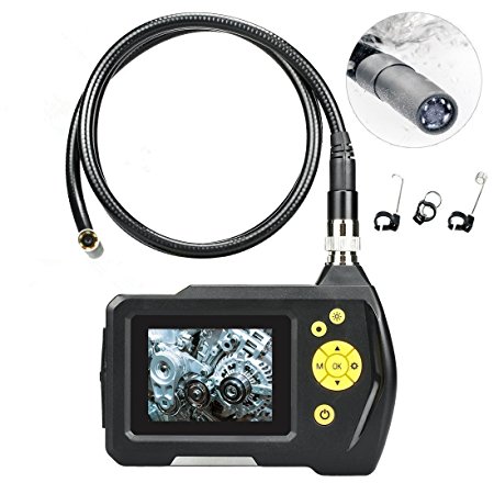Giwox Portable 2.7 Inch LCD Screen Digital Borescope Endoscope Inspection Camera 8.2MM Diameter 360 Degree Rotation Shake Tube Camera with Adjustable LED （1M）