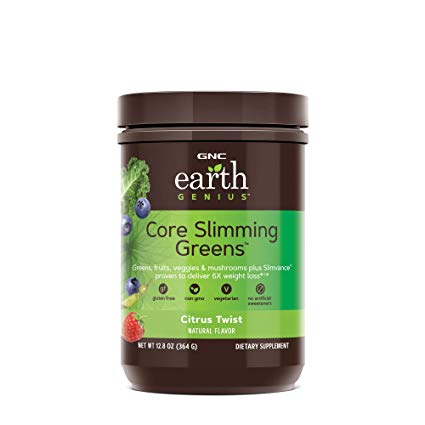 GNC Earth Genius Core Slimming Greens, Citrus Twist, 28 Servings