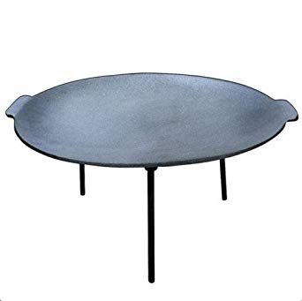 17" Pre-Seasoned Round Griddle with Removable Legs for Outdoor Cooking