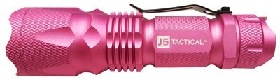 J5 Tactical V1 Pro Pink Tactical Flashlight - The Original 300 lm Ultra Bright, LED 3 Mode Flashlight, Pink