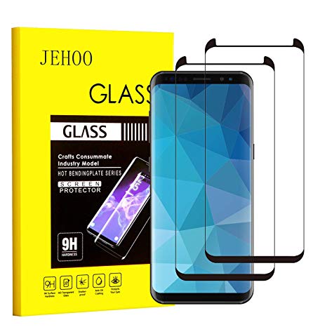 Galaxy S8 Screen Protector, 2PACK JEHOO [Anti-Bubble][9H Hardness][HD Clear][Anti-Scratch][Case Friendly] Tempered Glass Screen Protector Film Compatible with Samsung Galaxy S8, 5.8"