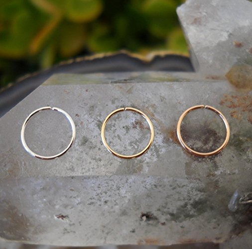 Nose Ring Hoop - Cartilage Tragus Earring - Set of 3 - Sterling Silver or Gold Filled - 24G to 16G