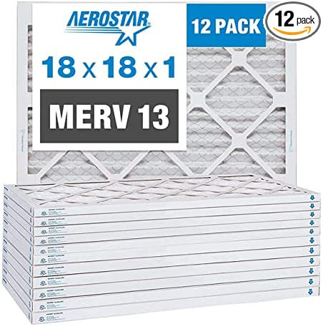 18x18x1 AC and Furnace Air Filter by Aerostar - MERV 13, Box of 12