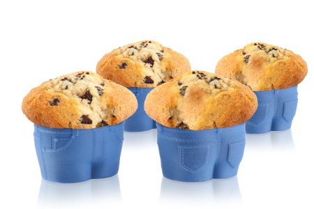 STech Denim-Style MUFFIN TOPS Baking Cups Set of 4