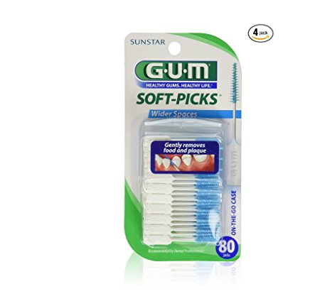 GUM Soft-Picks For Wider Spaces, 80 ea (Pack of 4)