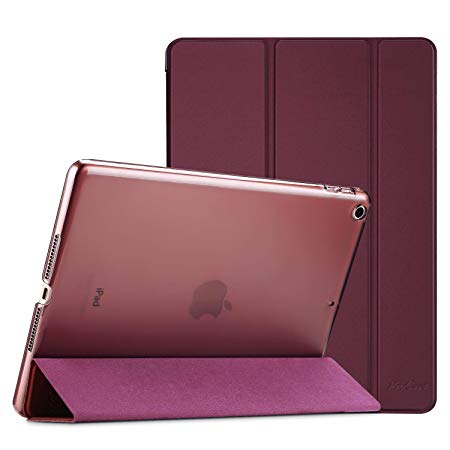 ProCase iPad 9.7 Case 2018 iPad 6th Generation Case / 2017 iPad 5th Generation Case - Ultra Slim Lightweight Stand Case with Translucent Frosted Back Smart Cover for Apple iPad 9.7 Inch –Wine
