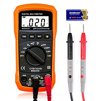 Crenova Digital Multimeter AC Voltage Detector Portable Tester Meter with Backlight