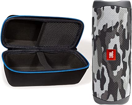 JBL Flip 5 Waterproof Portable Wireless Bluetooth Speaker Bundle with divvi! Protective Hardshell Case - Black Camo